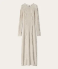 Abito a coste intrecciate in cashmere