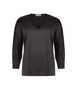 Blusa con scollo a V in seta