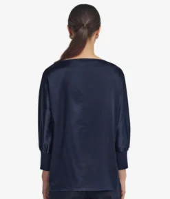 Blusa girocollo in seta