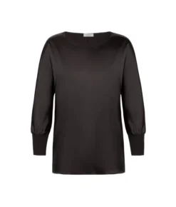 Blusa girocollo in seta