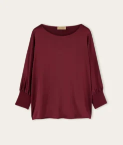 Blusa girocollo in seta