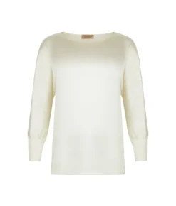 Blusa girocollo in seta