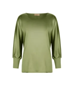 Blusa girocollo in seta