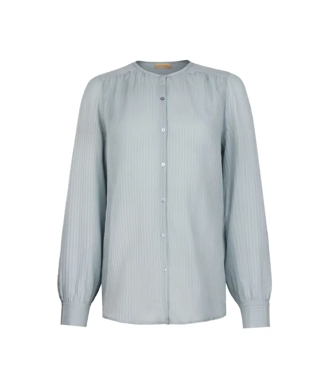 Blusa goffrata in seta cotone