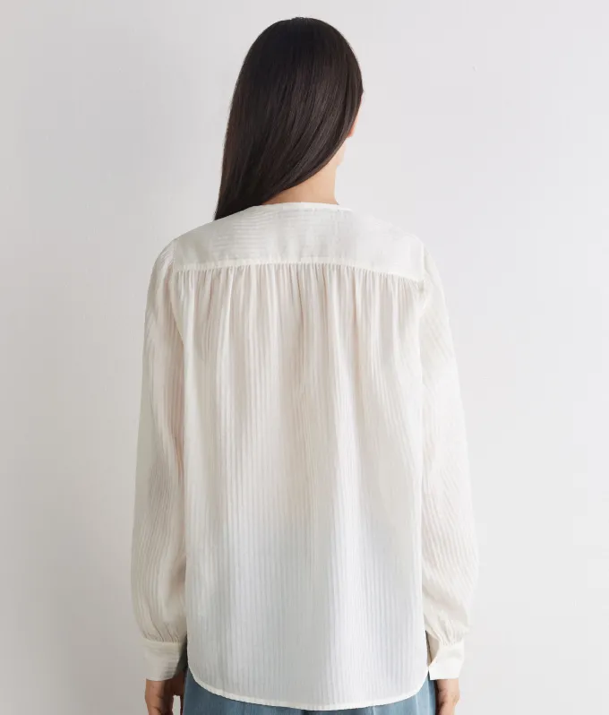 Blusa goffrata in seta cotone