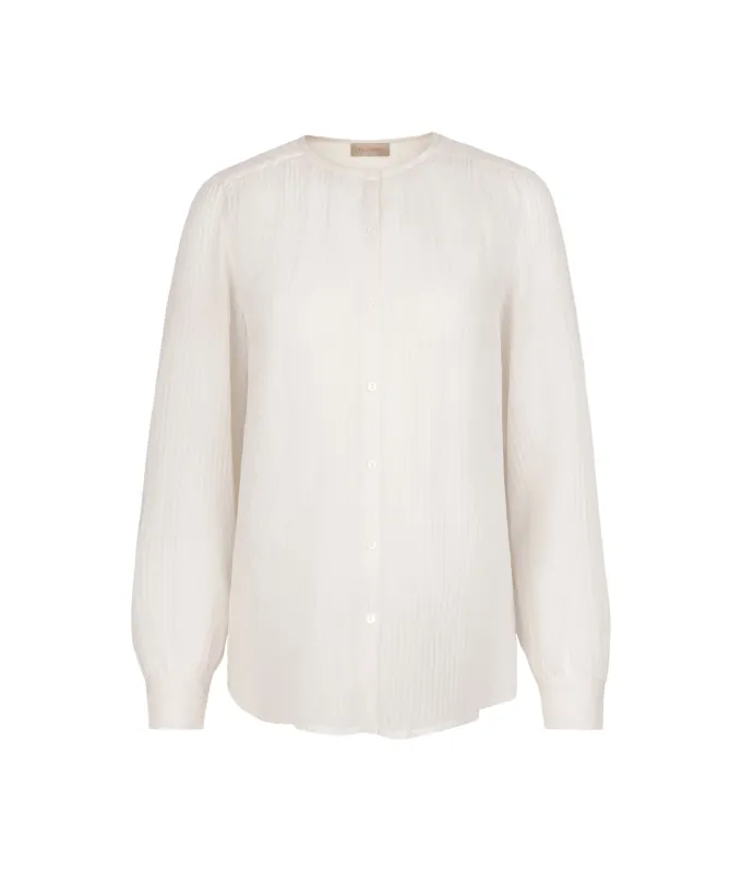 Blusa goffrata in seta cotone