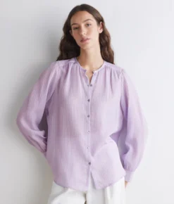 Blusa goffrata in seta cotone
