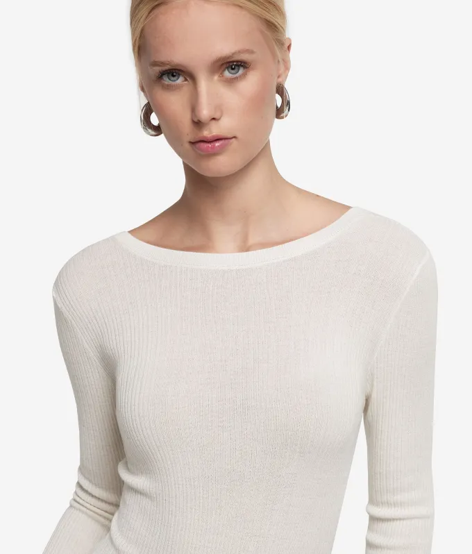 Body a costina in Cashmere Ultrafine