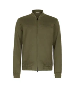 Bomber jersey in cotone e lino