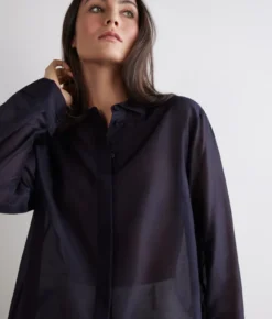 Camicia in mussola di cotone e seta