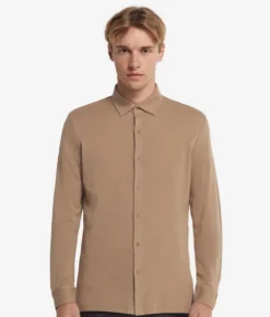 Camicia in piquet di cotone e seta