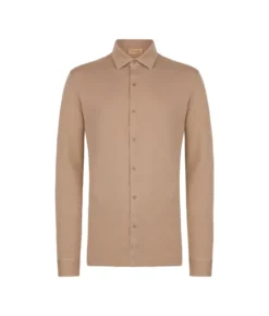 Camicia in piquet di cotone e seta
