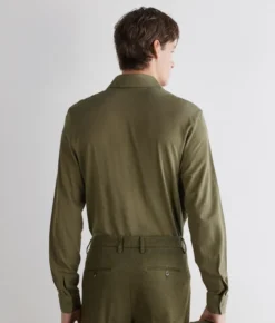 Camicia in piquet di cotone e seta