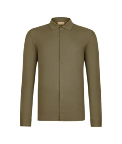 Camicia in piquet di cotone e seta