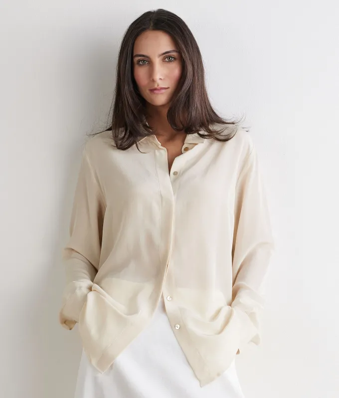 Camicia in seta con colletto