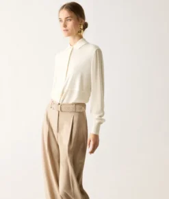 Camicia in seta e cashmere