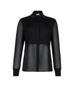 Camicia in seta e cashmere