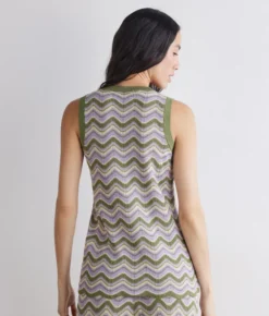 Canotta chevron lamé