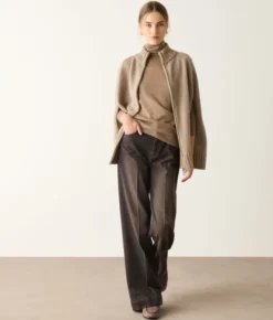 Cappa con zip in Cashmere Ultrasoft