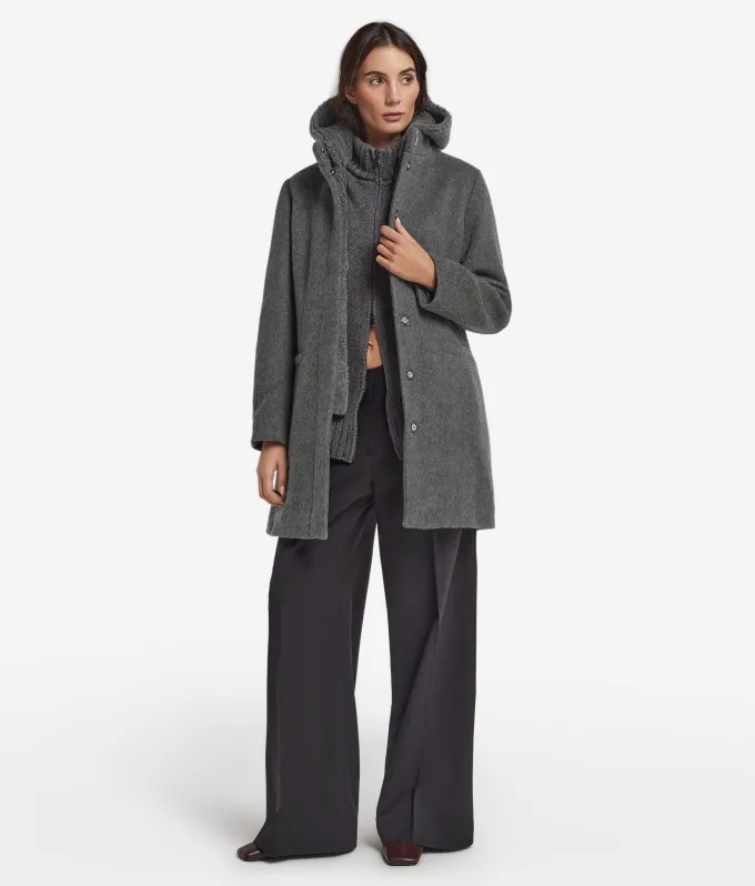 Cappotto con cappuccio in cashmere
