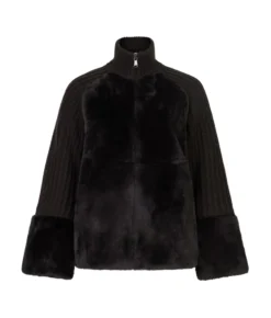 Cappotto in cashmere con inserti in pelliccia
