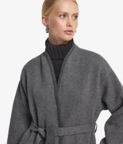Cappotto reversibile in cashmere spinato