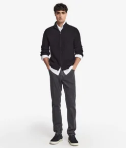 Cardigan a coste in Cashmere Ultrasoft