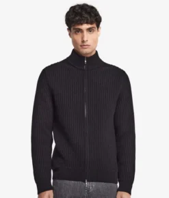 Cardigan a coste in Cashmere Ultrasoft