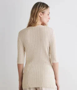 Cardigan a coste lamé