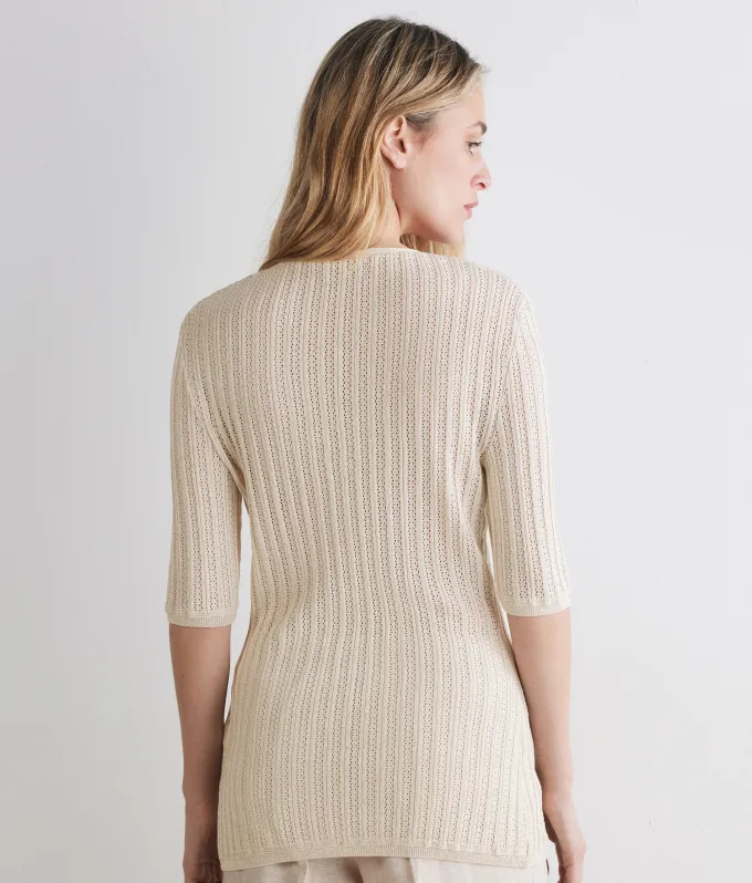 Cardigan a coste lamé