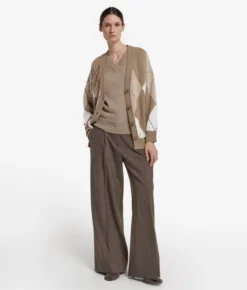 Cardigan a rombi in Cashmere Ultrasoft