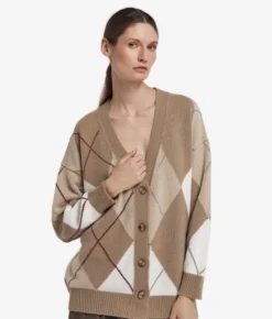 Cardigan a rombi in Cashmere Ultrasoft