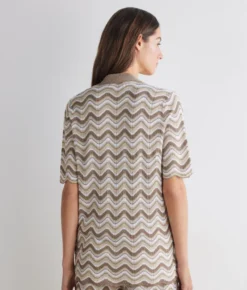 Cardigan chevron lamé
