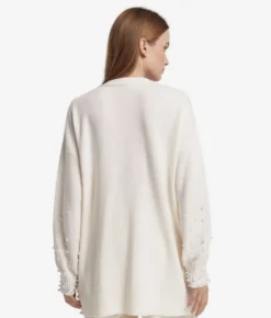 Cardigan con perle in Cashmere Ultrasoft