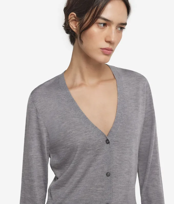 Cardigan con scollo a V in Cashmere Ultrafine