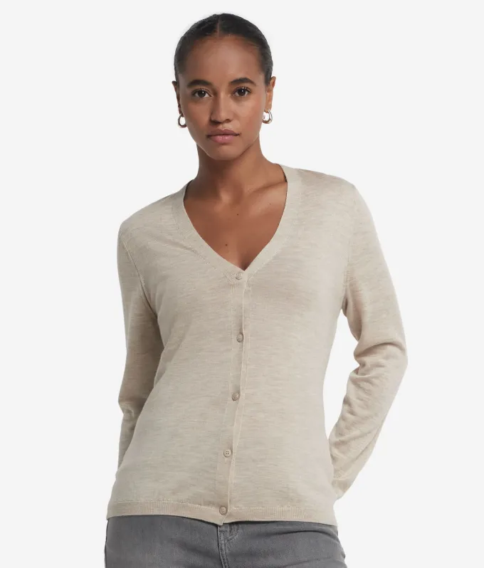 Cardigan con scollo a V in Cashmere Ultrafine