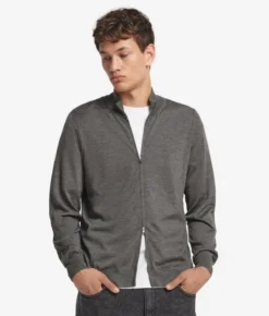 Cardigan con zip in Cashmere Ultrafine