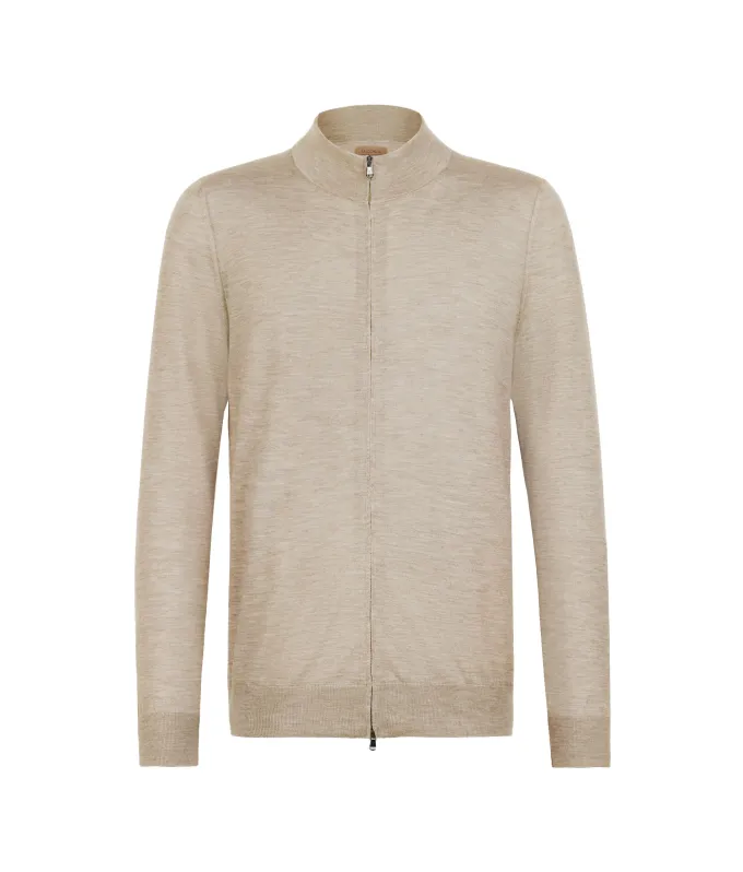 Cardigan con zip in Cashmere Ultrafine