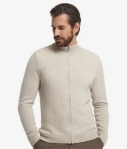 Cardigan con zip in Cashmere Ultrasoft