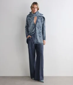 Cardigan jacquard botanico