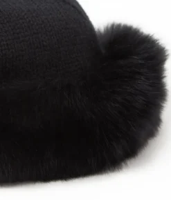 Colbacco in cashmere e pelliccia