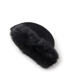 Colbacco in cashmere e pelliccia