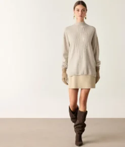 Dolcevita a coste intrecciate in Cashmere Ultrasoft