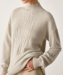 Dolcevita a coste intrecciate in Cashmere Ultrasoft
