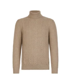 Dolcevita con trecce in Cashmere Undyed Ultrasoft