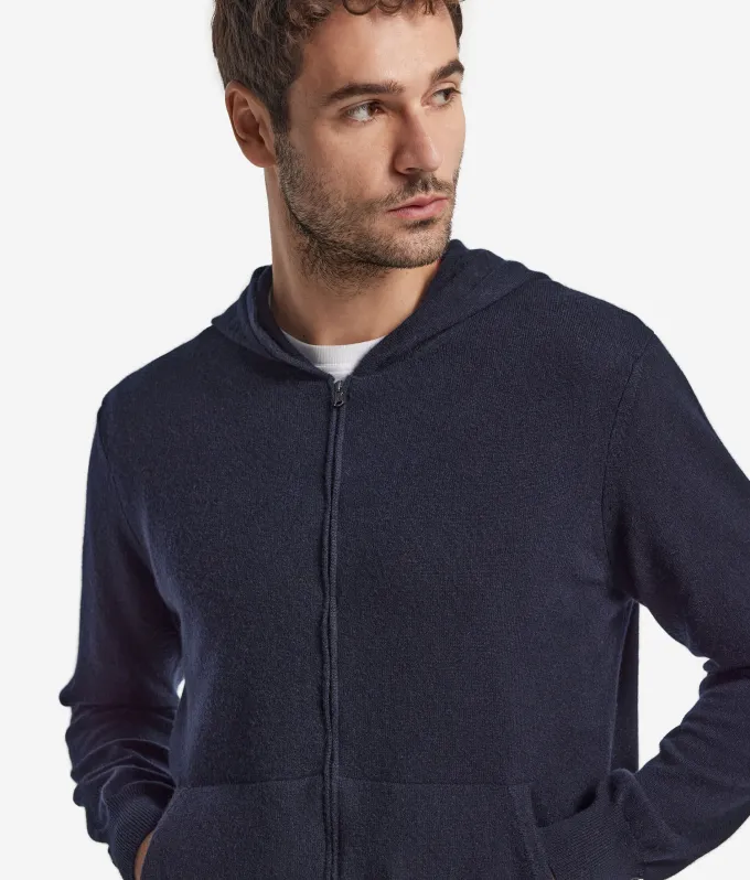 Felpa con zip in Cashmere Ultrasoft
