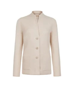 Giacca bicolore in lana e cashmere