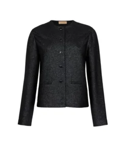 Giacca crop lamé in cotone