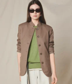 Giacca pied de poule in cashmere seta