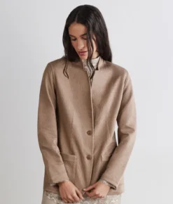 Giacca reversibile in lino e cotone